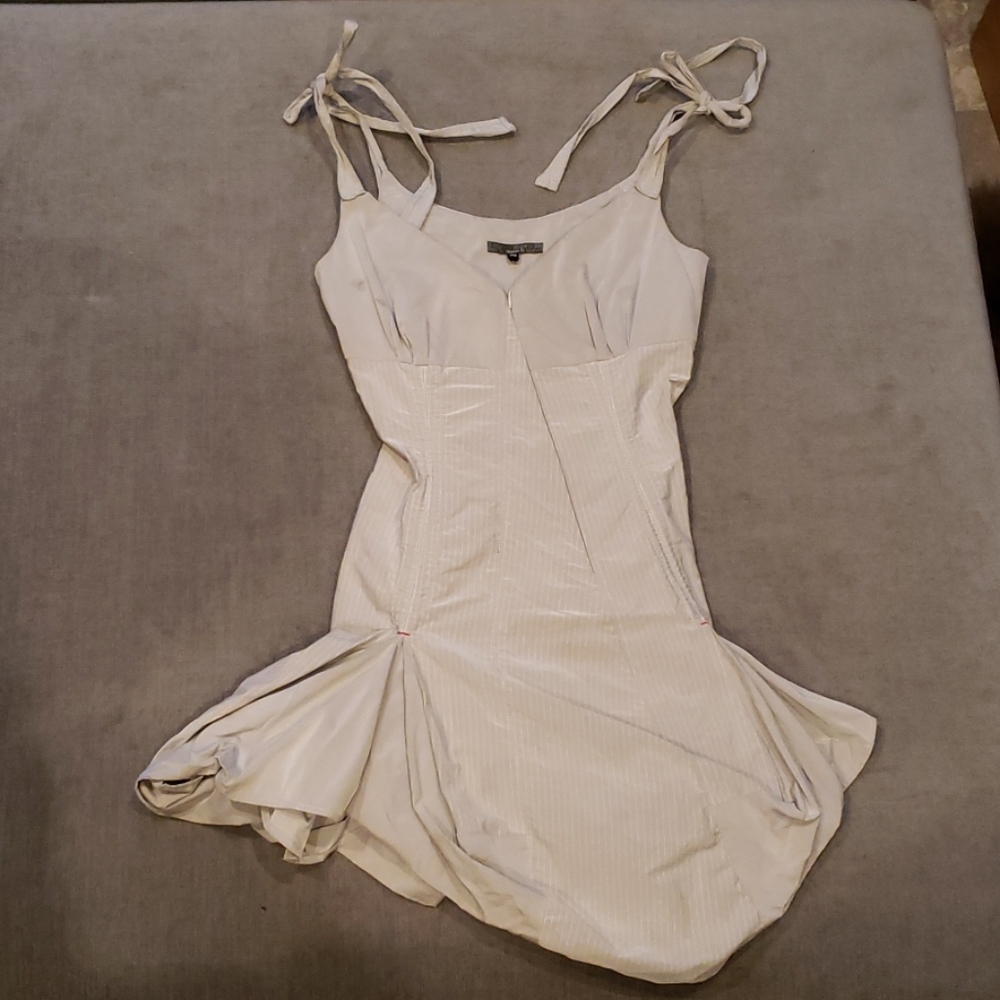 Liliane H Asymmetrical Pinstripe Dress